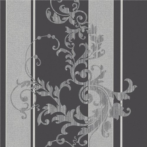 Tapete Myself Erismann Vliestapete 6858-15 685815 Streifen Barock grau schwarz
