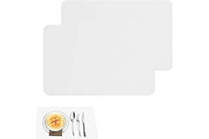 PDDENALITY 2 Pcs Silicone Mats for Worktops,Craft Mat Non-Slip Dining Table Mat,Silicone Painting Mat Non Stick Pad White,Kitchen Worktop Protector Use for Craft Painting Mat Desk Saver Pad Placemat