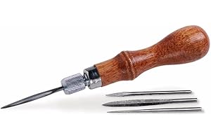 Liamostee Professionell Leder Craftool 4-in-1 Awl Klingen Set Leder Spitzen Meißel Nähte Loch Stanze Werkzeuge