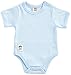 Pippi Baby-Boys Short Sleeve with Buttons O.Shoulder Bodysuit, Light Blue, 0-3 Months (Manufacturer Size:50)