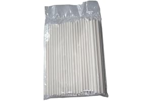 Silikomart | Easypop Set 50 Palitos de Papel, Color Blanco, Medidas Ø3,8 h120 mm, Made in EU