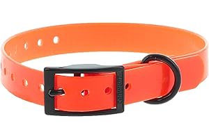 CANIHUNT Collier Xtreme Polyuréthane - Boucle Double - 16 Coloris (1.9 x 0.25 x 45 cm, Orange)