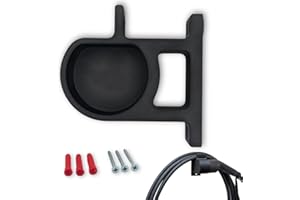 3disto Wandhalterung Typ 2 Ladekabel seitlich | EV Steckerhalter mit Kabelhalter | Made in Germany | wetterfest | passend für alle Typ 2 Stecker nach DIN EN 62196-1 (rechts offen)