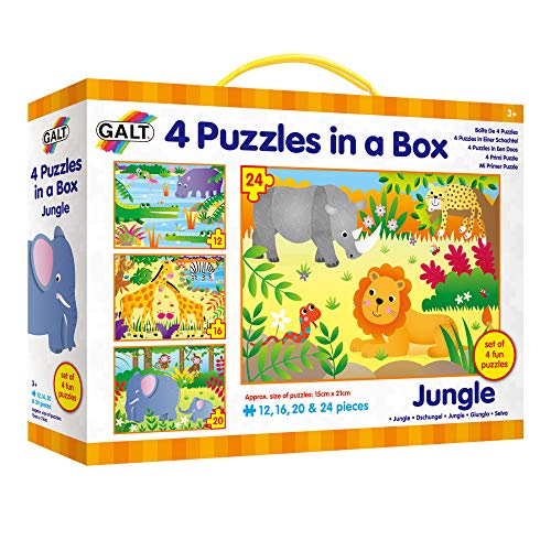 Galt Toys 4 Puzzles in a Box-Jungle 4 Puzles En Una Caja - Selva, 1