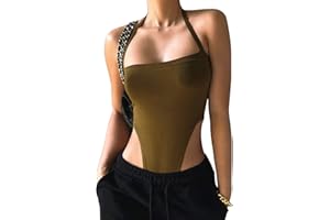 BKEPDY Damskie body eleganckie, seksowne body bez rękawów, seksowne, seksowne, wąskie, seksowne body