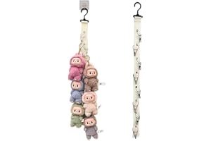 OYZOQ Range peluche pour Labubu, support vertical pour animal en peluche, 8 clips avec crochets