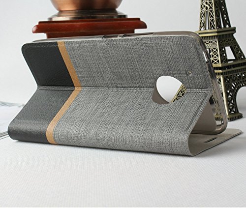 Lively Life Motorola Moto G5 Plus hülle – Premium Luxuriös PU lederhülle[Vollständigen Schutz] [Kreditkartenfach] Folio Flip Brieftasche Schutzhülle im Denim Pattern für Lenovo Moto G5 Plus(Denim-Grau) - 6