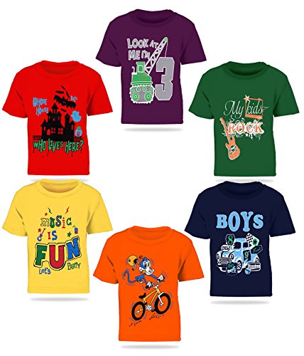 Kiddeo Kids boys t shirts (pack of 6) - Amazon