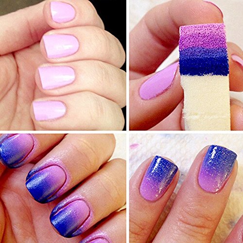 Culater® 8 Stücke weiß Nagelkunst Schwämme Farblack Manicure DIY Werkzeug - 3