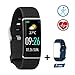 Produktbild Smart Watch Fitness Tracker mit Herzfrequenz-Überwachung Schlafüberwachung IP67 Wasserdicht Bluetooth Armband USB Anschluss direkt laden für Kompatibel mit Android und IOS phone (Farbdisplay)