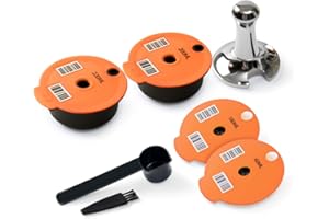 BENFUCHEN Dosettes rechargeables Tas simo 200 + 220 ml + couvercles en silicone supplémentaires 60 + 180 ml, dosettes de café réutilisables Tas simo compatibles avec la machine Bosch, avec un tamper à café