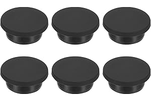 PATIKIL Bouchons en Caoutchouc de Diamètre 28,5 mm, 6 Pièces de Bouchons Ronds en Caoutchouc Silicone pour Trous de 27-28 mm, Noirs
