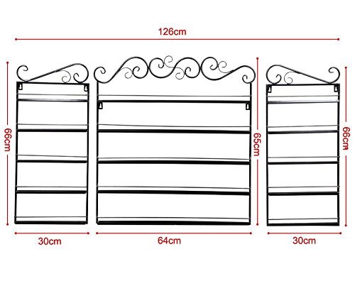 Yahee 3 in 1 Nagellack Regal Wandregal Metall Organizer Aromatherapie Aufbewahrung Lippenstiftständer, Schwarz - 2