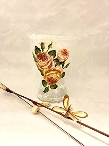Vintage Flower Hurricane Vase