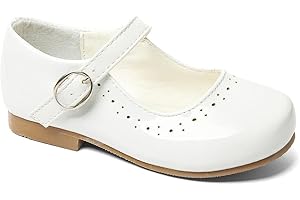 SEVVA Girls Spanish Style Shoes Mary Jane Patent Pink White Ivory Navy Red Camel UK4-2