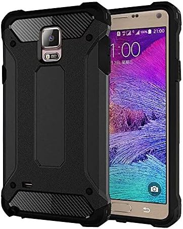 UKDANDANWEI Samsung Galaxy Note 4 Hybrid Rugged Dual Layer Armor Case Shockproof Defender Hard Back Protective Cover -Heavy Duty Protection Case for Samsung Galaxy Note 4 - Black