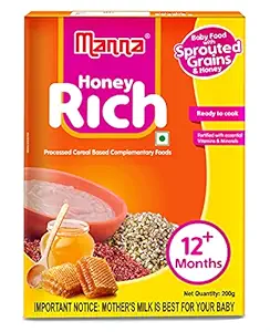 Manna Baby Cereal 200g | Baby Food (12+Months) Sprouted Ragi with Honey Powder | 100% Natural Health Mix | Infant Food