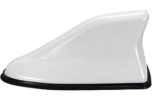 Viviance Universal Auto Coche Tiburón Aleta Techo Antena Aérea Am FM Radio Decorar - Blanco