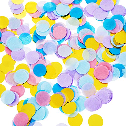 Outus 1 Zoll Papier Konfetti für Baby Dusche Braut Dusche Party Dekoration, 10000 Stück, 5 Farben