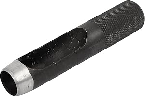 UXCELL sourcing map Cuir Joint Ceinture Sangle Trou Perforé Outil à Main Noir 15mm Ø