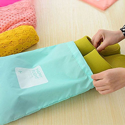 4 pieces Waterproof Travel Drawstring Bag Shoe Laundry Underwear Makeup Storage Pouch by Generic - 5