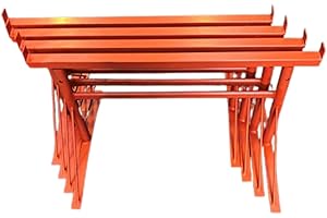 HILL TOP FABRICATIONS LTD - 4 x BUILDERS TRESTLES SIZE NO.1, ADJUST FROM 500mm - 780mm (Trestle Band Stands) SWL 400kg Made In The UK - Powder Coated Orange For Hard-Wearing Finish. Ideal For Builders