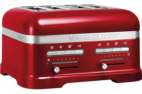 KitchenAid Grille pain pour 4 tranches - Artisan - 7 niveaus de brunnage et fonction décongélation - Vintage design - 4 Large fentes - Toaster avec porte-sandwich - Pomme d'amour