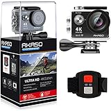 AKASO EK7000 4K Sport Action Camera Ultra HD Camcorder 12MP WiFi Waterproof Camera 170 Degree Wide View Angle 2 Inch LCD Screen W/2.4G Remote Control/2 Rechargeable Batteries/19 Accessories Kits (Black)