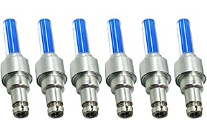 LIOOBO 6 pz colori luce bici luci a LED ruota tappo della valvola del pneumatico della gomma al neon ciclismo bicicletta tappi auto lucciola raggio lampada della luce del flash (blu)