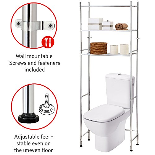 Tatkraft Roomy Platzsparendes Space Saver Badezimmer WC Regale über WC Waschmaschine Regalsystem 61X27X170H cm - 4