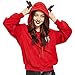 Produktbild Staresen Wintermantel Damen kuschelig Einfarbig Christmas Elk Snowflake Einfarbig Rollkragen Langarm Top Sweatshirt Damen Weihnachtsbeiläufiges festes langärmliges Pullover Blusen Hemd