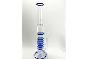 RORA Szklane bongi o strukturze plastra miodu, wysokie, ręcznie wykonane, siedmiowarstwowe fajki wodne z filerem Perc (niebieski)