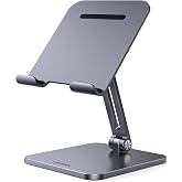 UGREEN Tablet Standı Al&uuml;minyum Ayarlanabilir Tablet Tutacağı iPad ile Uyumlu Galaxy Tab (Antrasit)