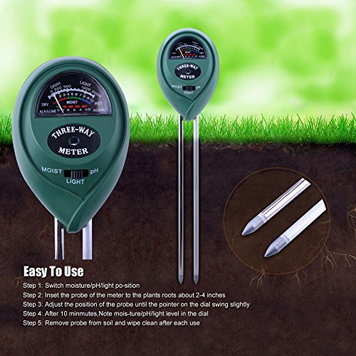 Bodentester digitales Bodenmessgerät für Pflanzen Kuman 2 Packs 3-in-1 Soil Moisture Meter Light and PH acidity Tester Plant Tester Indoor Outdoor Soil Moisture Sensor Meter Plant Care Hygrometer Water Monitor for Garden Farm Lawn KP01 - 4