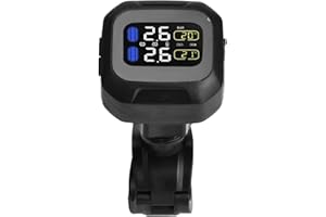 HEADERBS de monitorización de presión de neumáticos TPMS inalámbrico, de monitorización de presión de neumáticos con sensor TPMS inalámbrico de motocicleta con 2 sensores externos