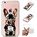 Produktbild BENKER iPhone 6 Plus/iPhone 6S Plus (5,5 Zoll) Hülle, Kreativ Ultradünn Transparent Weich TPU Silikon Drucken Karikatur Muster [Nicht Verblassen] Anti-Kratz Stoßfest Handyhülle - Bulldogge