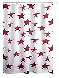 Ridder Duschvorhang Textil Star Rot 180x200 cm