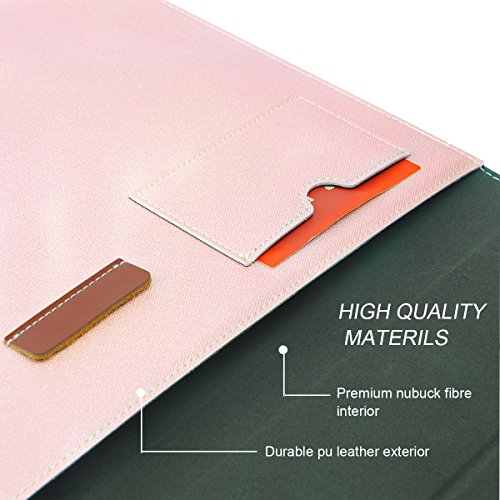 Morecoo Macbook 13.3 Zoll Laptop Hülle, PU Leder Laptop Taschen Hülle für Macbook Air & Pro 13.3″ , Macbook Retina 12.9 (13-13.3 Zoll, Rosa) - 2