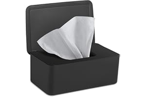 NATTHSWE Wet Wipes Dispenser Box, Baby Wipes Dispenser Toilet Wipes Dispenser Box Dry Tissue Box Cover Holder Keep Wipes Fresh with Lid Seal Dustproof Tissue Storage Box Case
