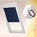 Produktbild Original VELUX Solar Sichtschutzrollo RSL M04 9050 Für // GGL, GTL, GPL, GHL, GXL M04, 304 und GGU, GTU, GPU, GHU, GXU M04 // in Stofffarbe 9050 / Uni Blau // Seitenschienen in Silber _61817