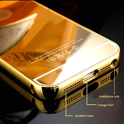 iPhone SE Case, iPhone 5S Case, TabPow [Electroplating Series] Luxury Slim Hard Back Case Cover Bumper [Mirror Case] For iPhone 5/5S, Champagne Gold