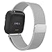 Produktbild MoKo Armband für Fitbit Versa, verstellbar Milanise Uhrenarmband Ersatzarmband Handgelenk Strap für Fitbit Versa Health & Fitness Smartwatch, Armbandlänge 150mm-220mm, L, Silber