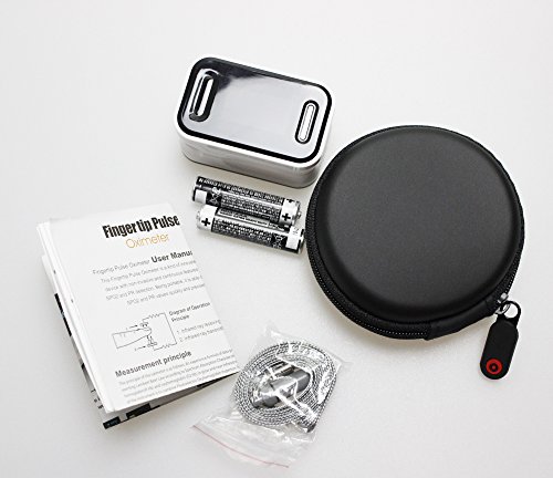 Pulsox – Fingerpuls Oximeter mit Farbanzeiger und Alarm, Hülle, Batterien, Umhänger, 5-sprachige Anleitung – 2 Jahre Garantie – CE Sicherheits-Zertifikate – SCHWARZ - 2