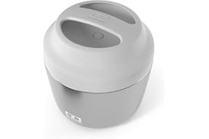 monbento - Porta Pranzo Termico MB Element Silver - Contenitore Ermetico che Mantiene gli Alimenti Caldi/Freschi fino a 10 Ore - Per Ufficio/Scuola/Meal Prep - Senza BPA - Grigio