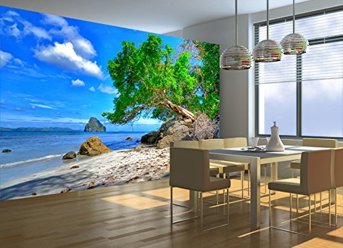 Fototapete Poster EINSAME STRAND Nr.8T-176 Bordüre Wand- Dekoration Wandtatoo wallpaper wall mural