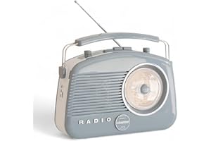 Steepletone Brighton BT 60s Retro Portable MW/LW/FM Radio with Bluetooth - Grey