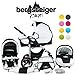 Bergsteiger Capri Combination Pram 3-in-1 System; car seat; swivel wheels (10-piece mega set; 8 colours)