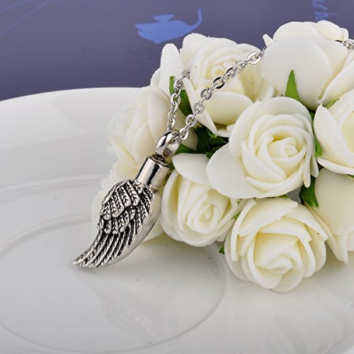 HOUSWEETY-Cremation-Jewellery-Angel-Wings-Memorial-Urn-Necklace-Ashes-Keepsake-Pendant