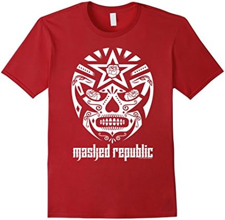 Masked Republic Lucha Libre Dia De Los Muertos Sugar Skull T Male Medium Cranberry