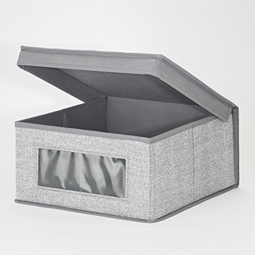 InterDesign 04273EU Aldo Aufbewahrungsbox für den Schrank aus Stoff, Schuhe, Handtaschen, Jeans – Medium, grau, 29.21 x 28.575 x 15.24 cm - 5